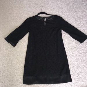 Laundry Embroidered black dress with slip